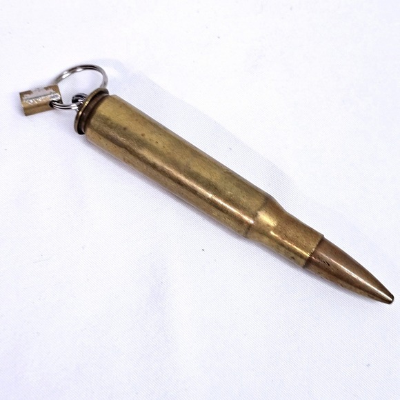 Vintage WCC 70 Brass Bullet Casing Keychain Military Style EDC Rugged 5.25" - Picture 2 of 7